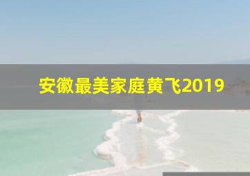 安徽最美家庭黄飞2019