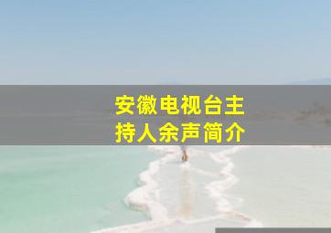 安徽电视台主持人余声简介