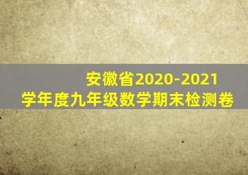 安徽省2020-2021学年度九年级数学期末检测卷