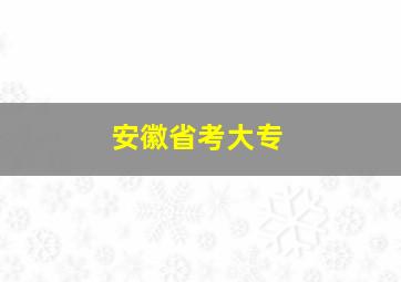 安徽省考大专