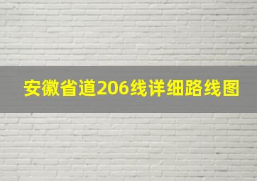 安徽省道206线详细路线图