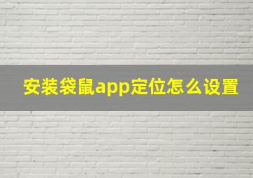 安装袋鼠app定位怎么设置