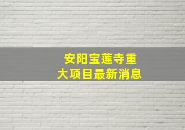 安阳宝莲寺重大项目最新消息