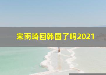 宋雨琦回韩国了吗2021