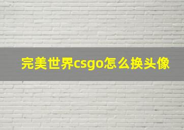 完美世界csgo怎么换头像