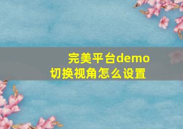 完美平台demo切换视角怎么设置