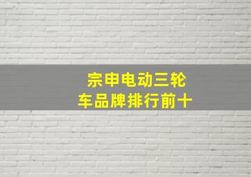 宗申电动三轮车品牌排行前十