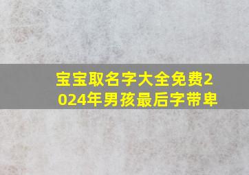 宝宝取名字大全免费2024年男孩最后字带卑