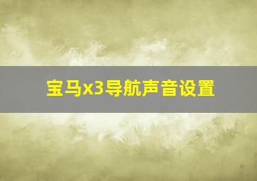 宝马x3导航声音设置