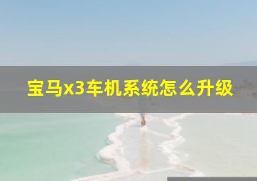 宝马x3车机系统怎么升级