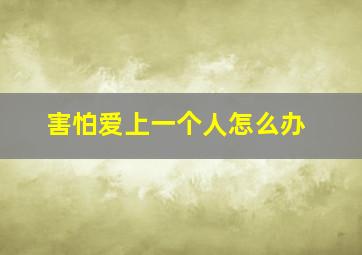 害怕爱上一个人怎么办