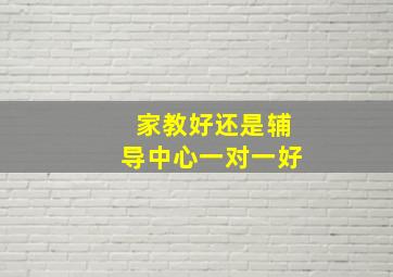 家教好还是辅导中心一对一好