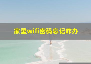 家里wifi密码忘记咋办