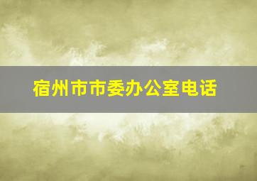 宿州市市委办公室电话