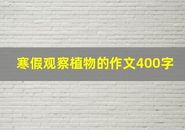 寒假观察植物的作文400字