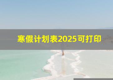 寒假计划表2025可打印