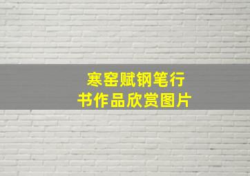 寒窑赋钢笔行书作品欣赏图片