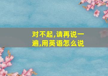 对不起,请再说一遍,用英语怎么说