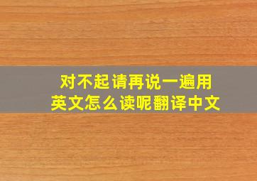 对不起请再说一遍用英文怎么读呢翻译中文