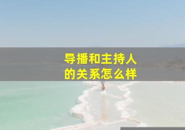 导播和主持人的关系怎么样