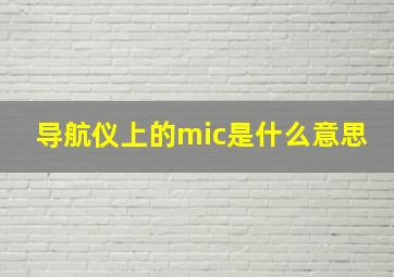 导航仪上的mic是什么意思