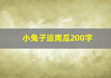 小兔子运南瓜200字