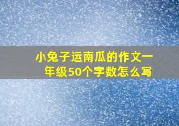 小兔子运南瓜的作文一年级50个字数怎么写