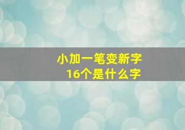 小加一笔变新字16个是什么字