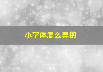 小字体怎么弄的