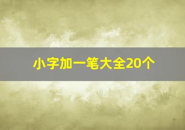 小字加一笔大全20个