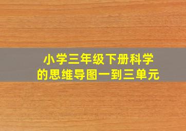 小学三年级下册科学的思维导图一到三单元