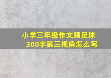 小学三年级作文踢足球300字第三视角怎么写