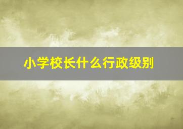 小学校长什么行政级别