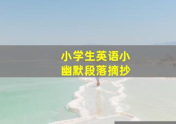 小学生英语小幽默段落摘抄