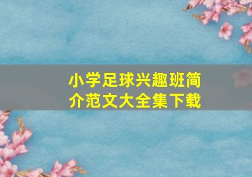 小学足球兴趣班简介范文大全集下载