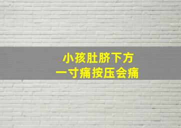 小孩肚脐下方一寸痛按压会痛