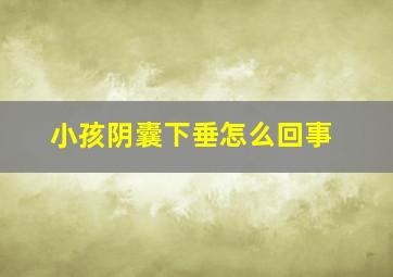 小孩阴囊下垂怎么回事