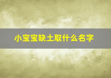 小宝宝缺土取什么名字