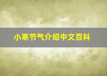 小寒节气介绍中文百科