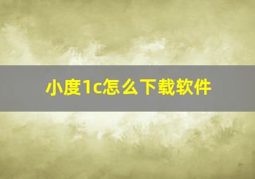 小度1c怎么下载软件