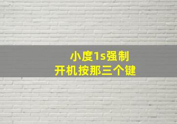 小度1s强制开机按那三个键