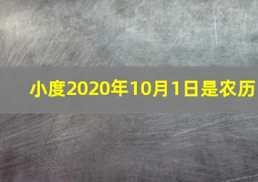 小度2020年10月1日是农历