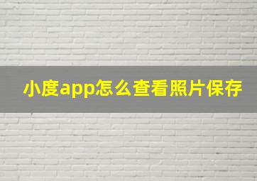 小度app怎么查看照片保存