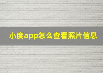 小度app怎么查看照片信息