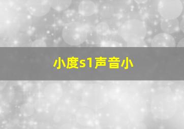 小度s1声音小