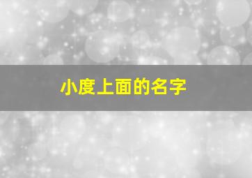 小度上面的名字