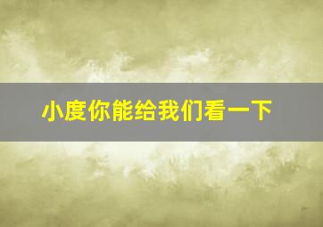 小度你能给我们看一下