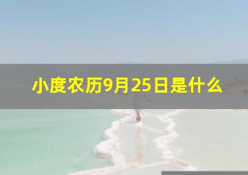 小度农历9月25日是什么