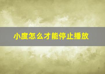 小度怎么才能停止播放