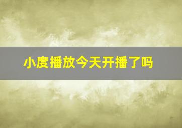 小度播放今天开播了吗